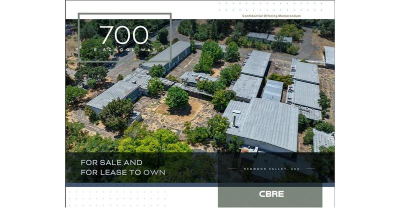 Photo of real estate flyer showing overhead shot of RVES property