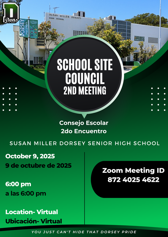 School Site Council Meeting #2 Flyer