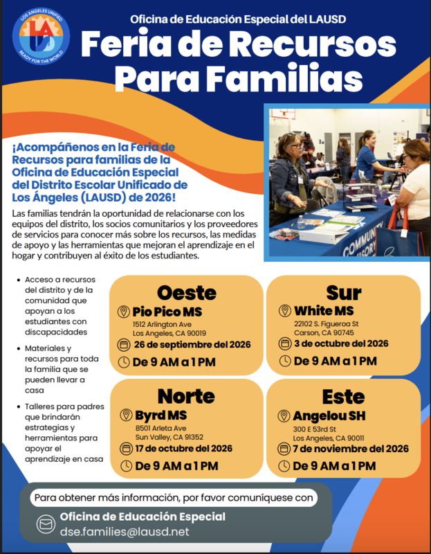 Sped Resource Fair Spanish 10-3-26
