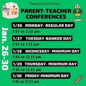 Parent Conference Schedule  for January