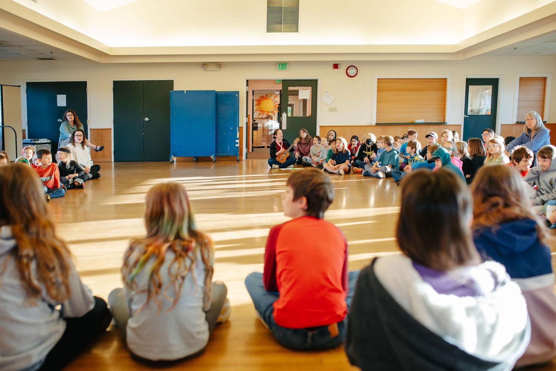 Students gather in Meeting for Worship
