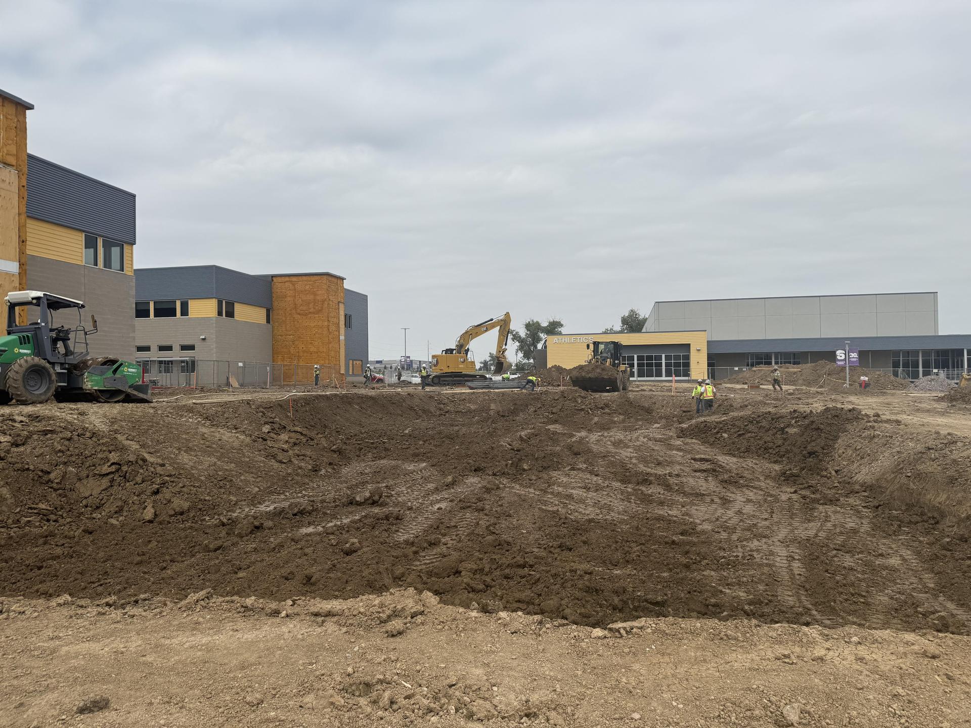 Quad construction; dirt moving activity