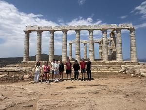 MCS students at the Parthenon.