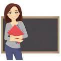 teacher clipart with blackboard