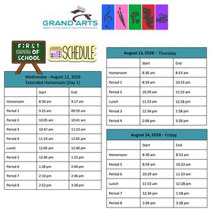 First Week of School - Schedule!