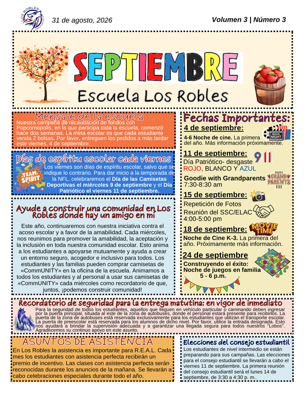September News in Spansh