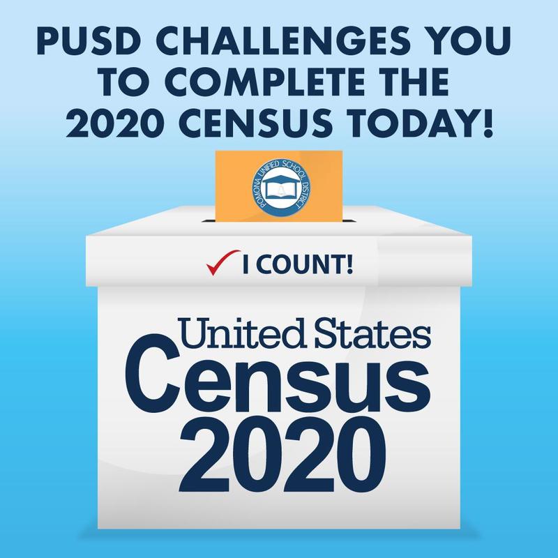 PUSD Challenges you to complete the 2020 Census today.