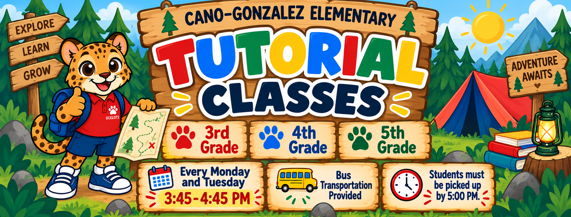 Tutorial Classes every Monday and Tuesday 3rd-5th grade