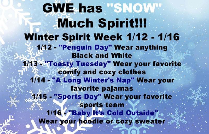 Winter Spirit Week 2026-George Washington School