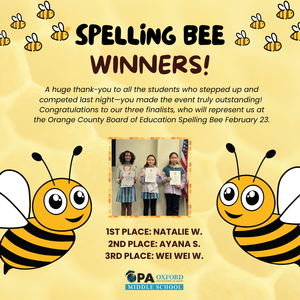 Spelling Bee winners holding awards