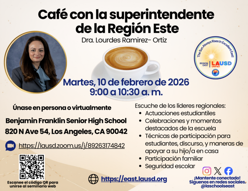 Café con la Superintendente de la Región Este - 10 febrero