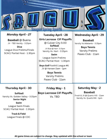 Sports this Week! April 27