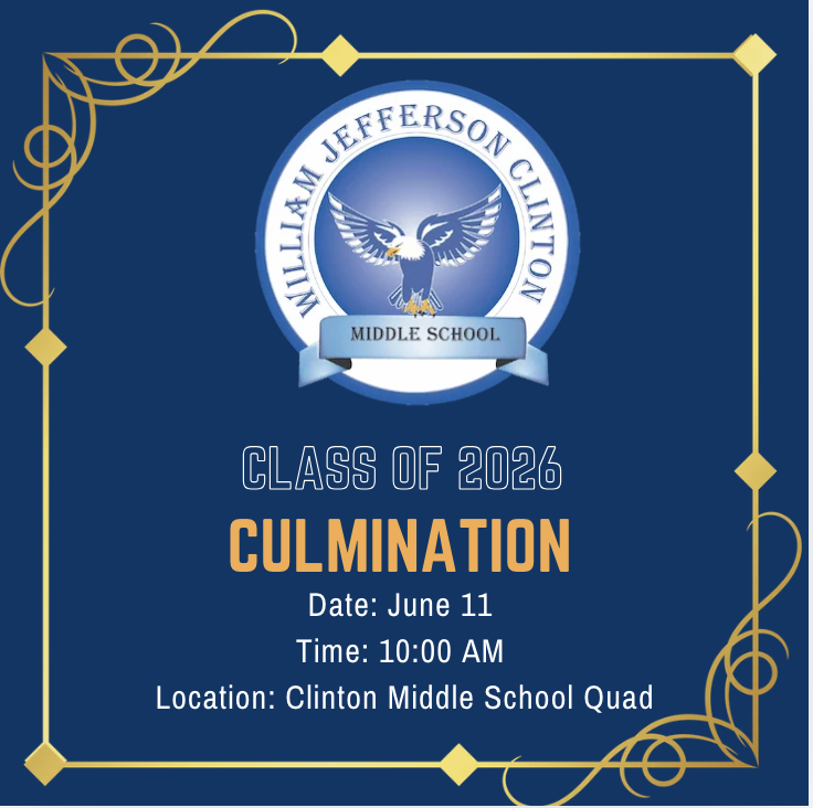 8th grade culmination ceremony June 11 at 10 a.m
