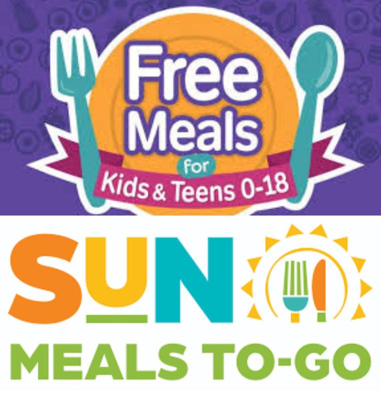 free meal and meals to go logos with plate and utensils
