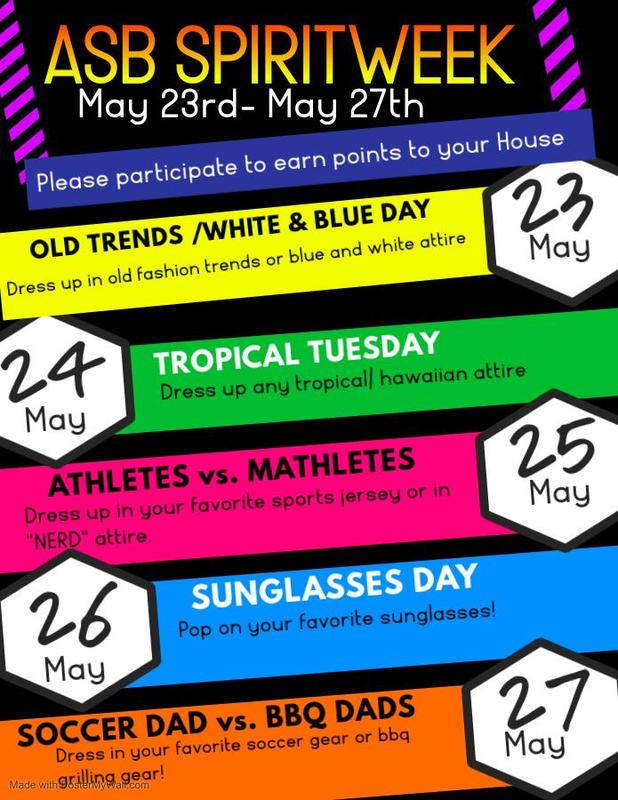 ASB SPIRIT WEEK- May 23th- May27th