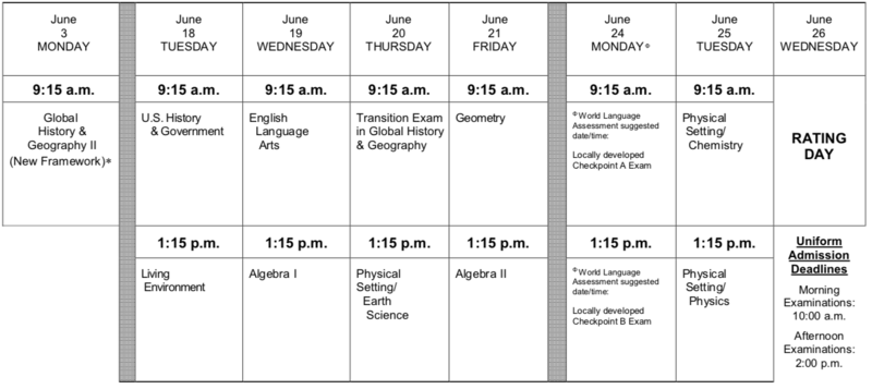 June 2019 Regents Schedule Featured Photo