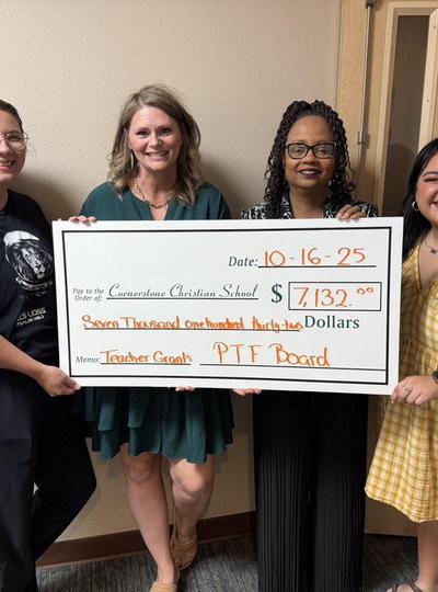 Teachers receiving check