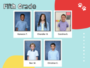 special award for 5th grade students sportsmanship at Parkway