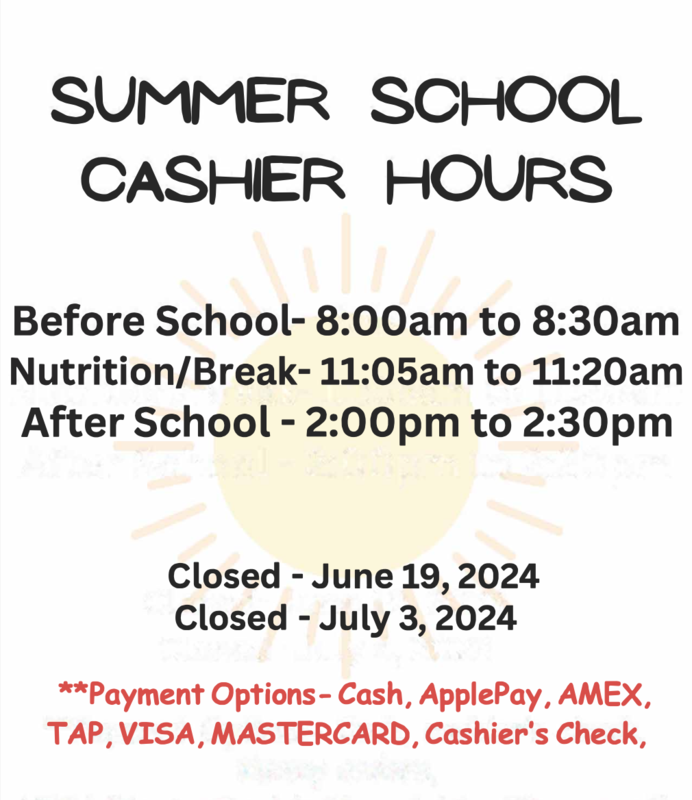 Summer Hours - Cashiers