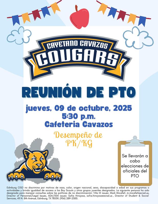 PTO meeting Thursday October 9th