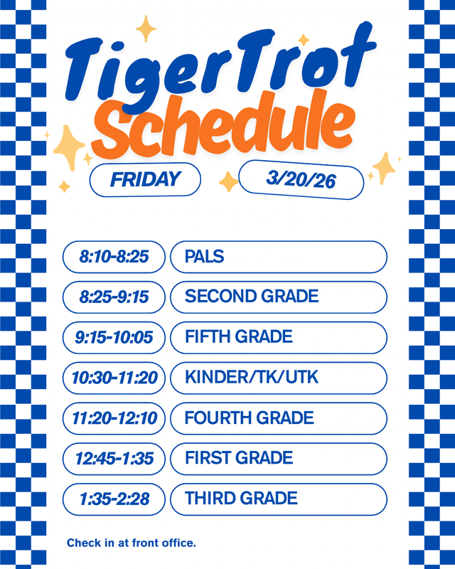 Tiger Trot 2026 Schedule Flyer