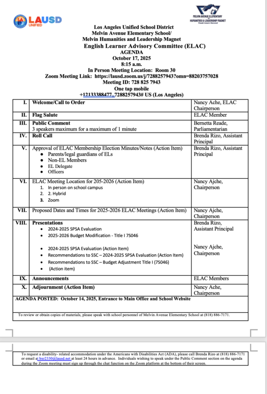 elac meeting