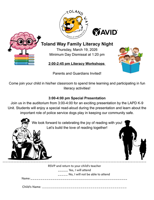 Toland Way AVID Literacy Night