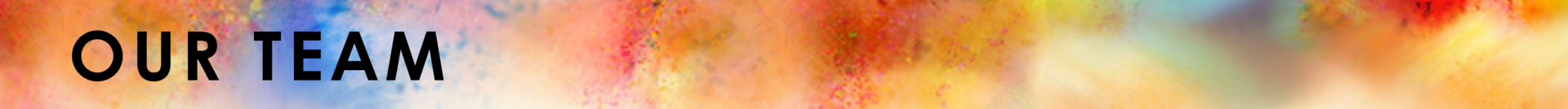 Our Team section header over bright watercolor paint splash background