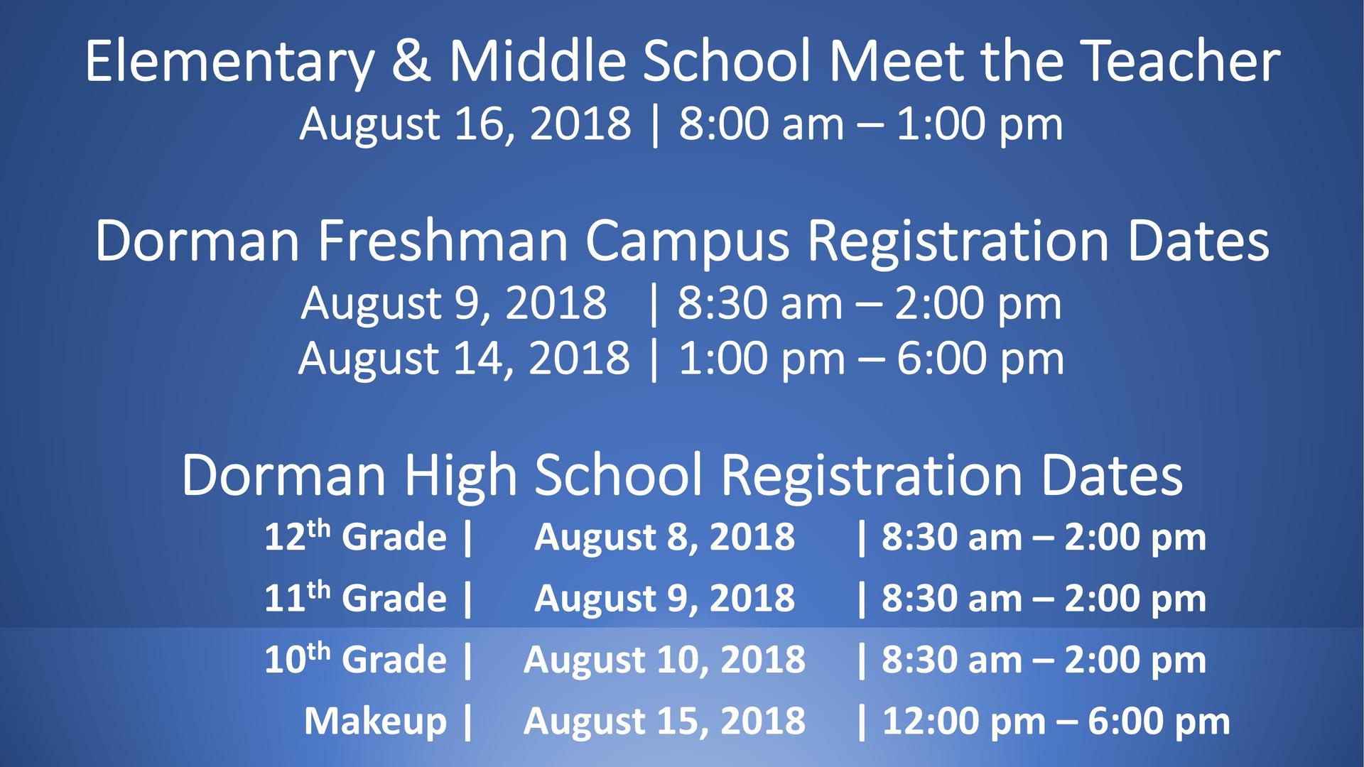 Registration Dates
