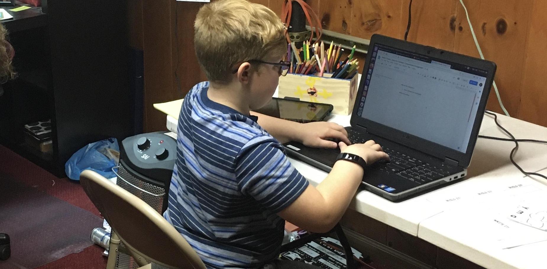 Student working from home