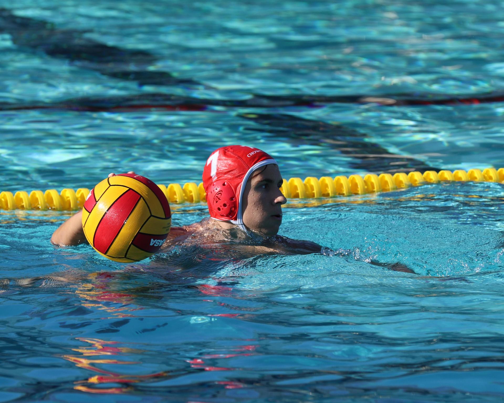 Boys playing water polo against Yosemite