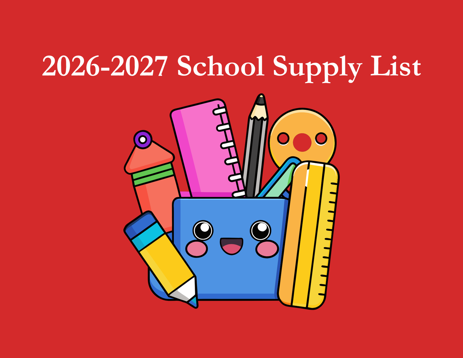 2026-2027 School Supply List