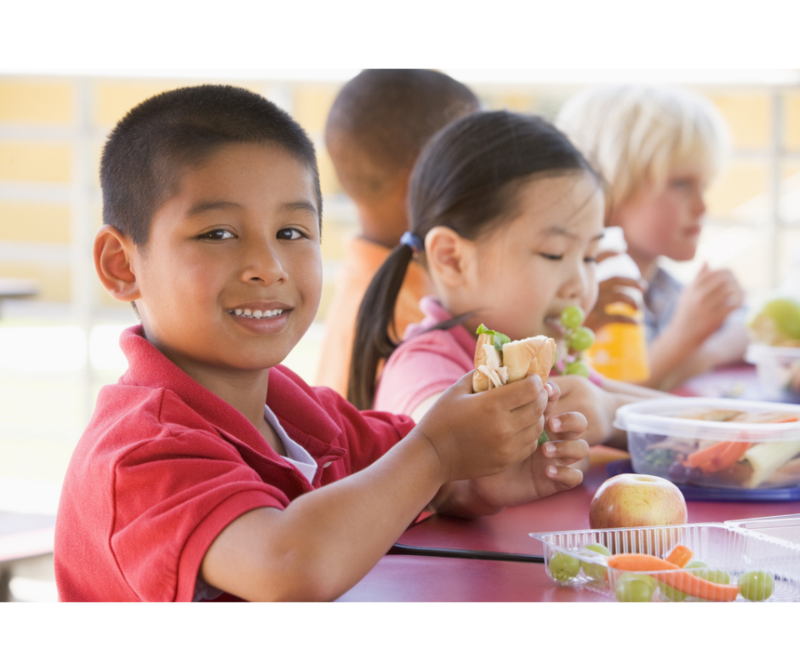 children eating together