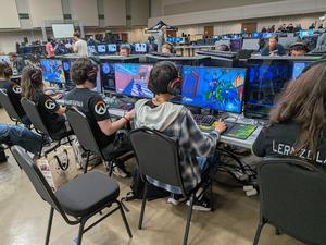 a handful of FHS esports students plugged in at state competition