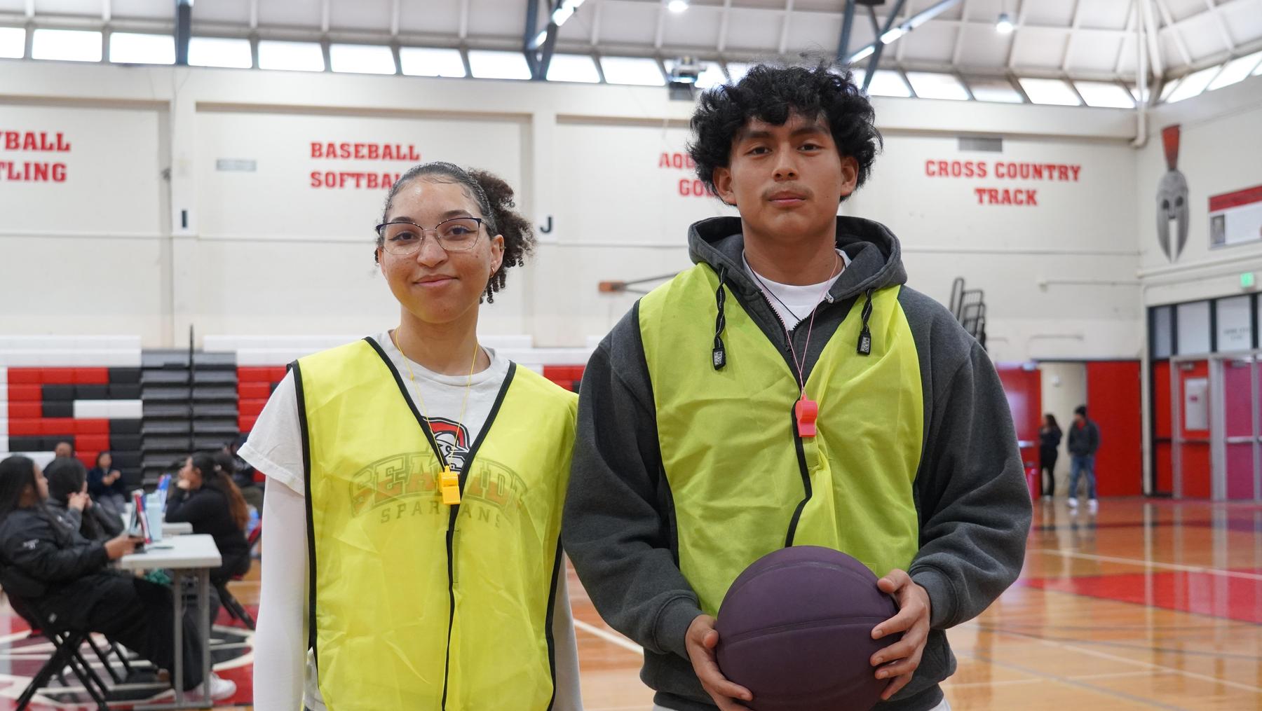 Student volunteers at Seaside High School's winter Special Olympics