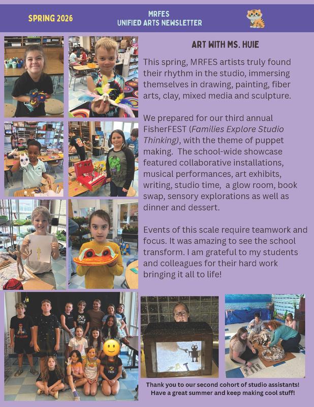 MRFES Spring Unified Arts Newsletter