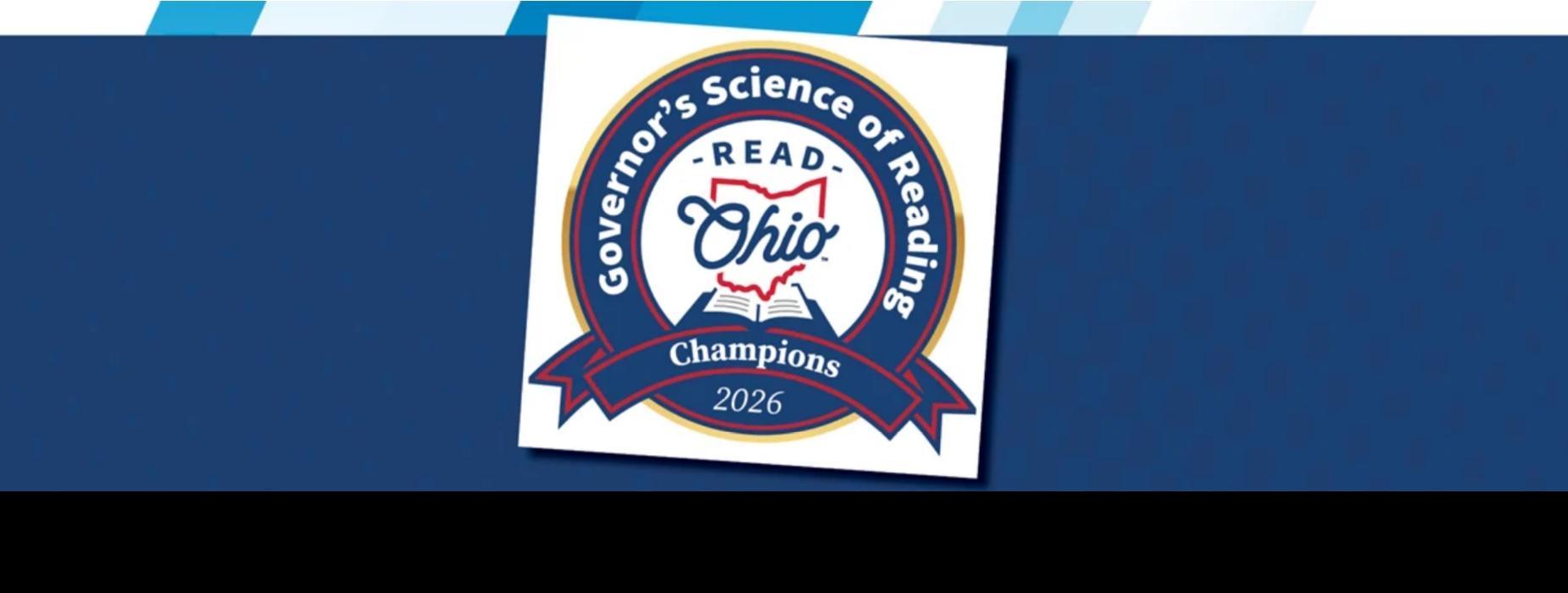 Read Ohio. Governor's Science of Reading Champions approved seal.