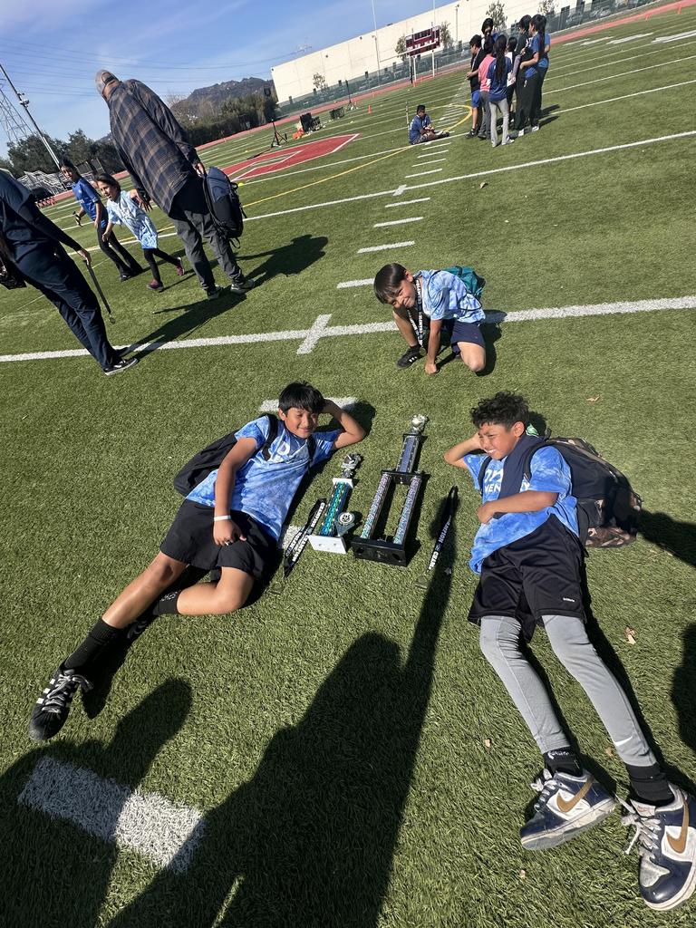 Students with trophy