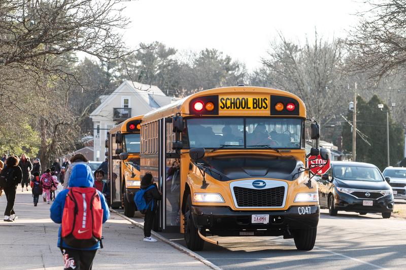 school bus picking up students