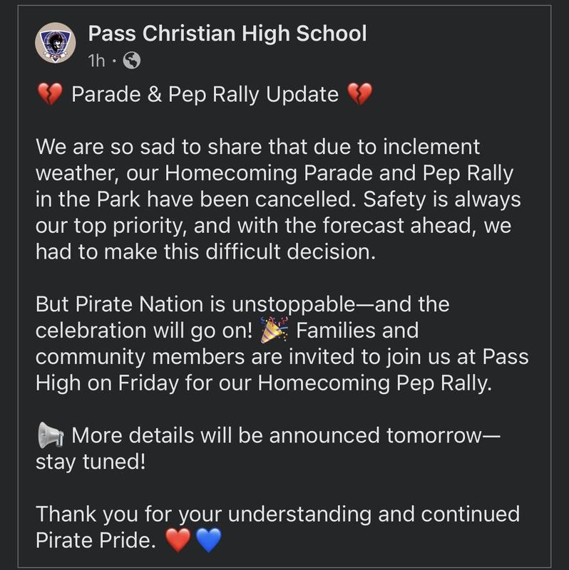 Pass Parade Canceled