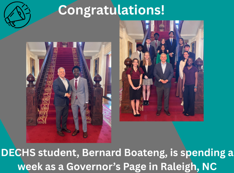 DECHS student serves as Governor's Page