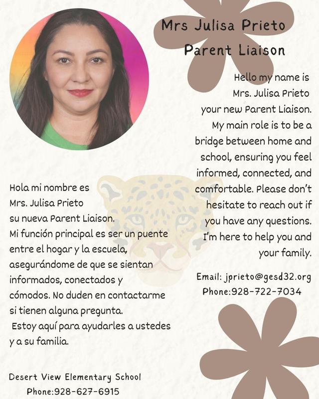 Please give a big hello to our new Parent Liaison, Julisa Prieto!