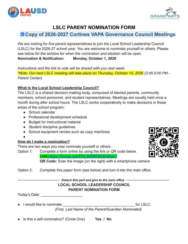 lslc parent form