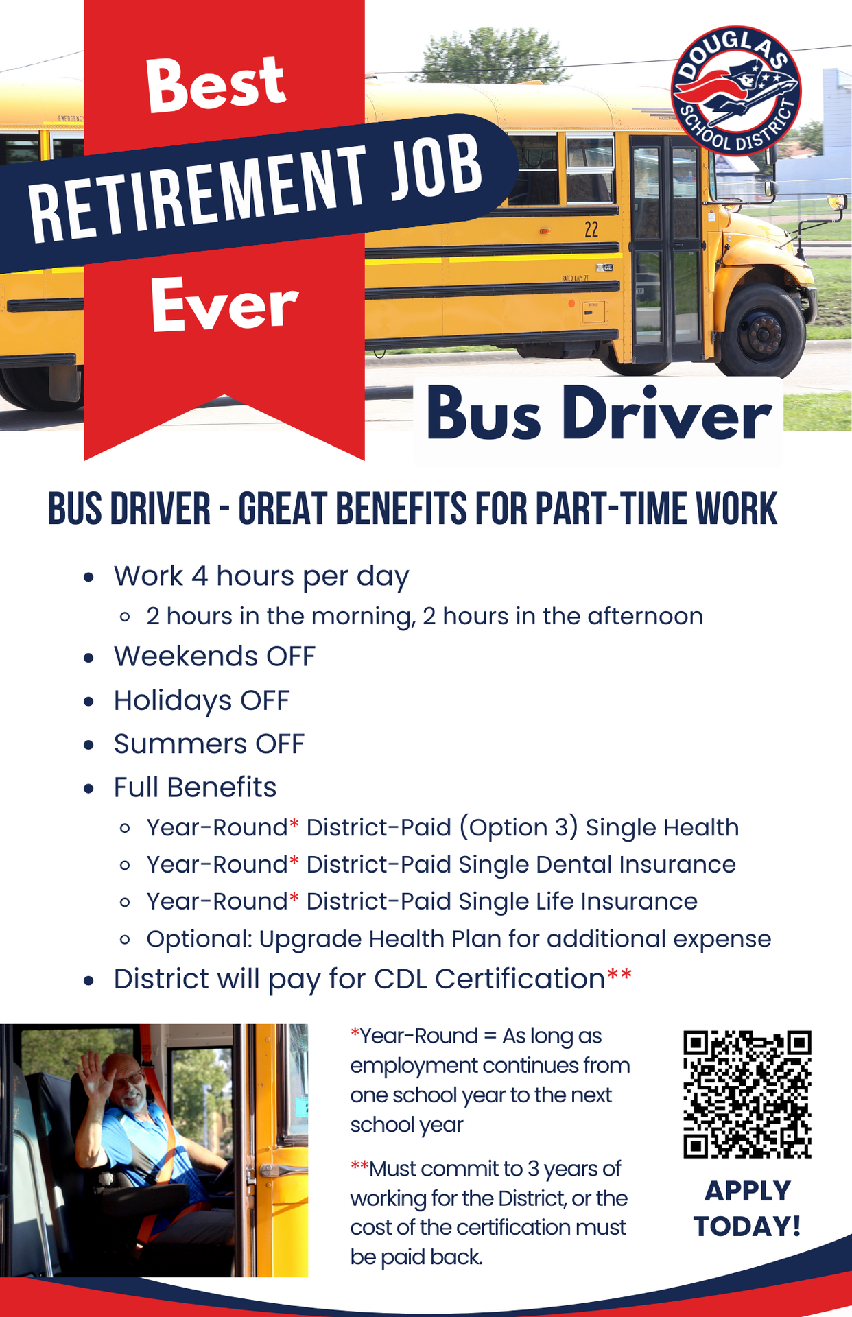 Bus Driver-Retirement Job Benefits