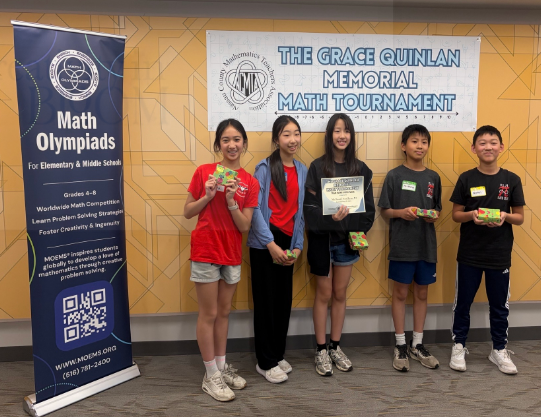 math students lined up with their award
