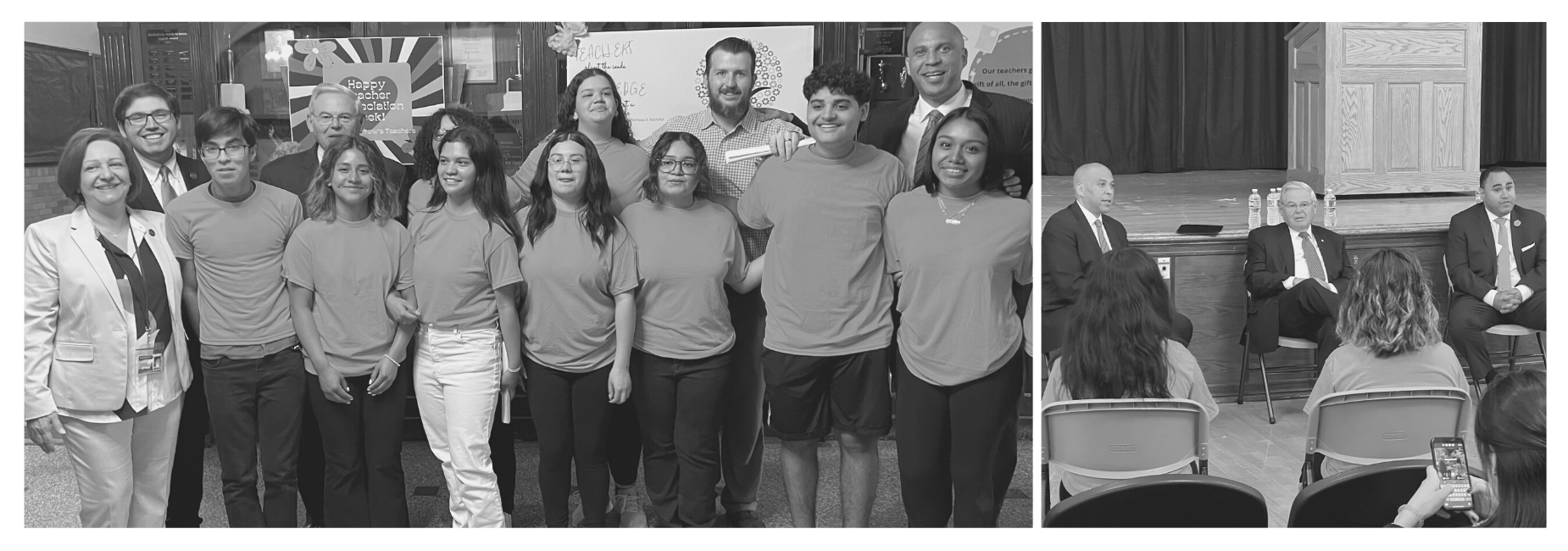 US Senators Robert Menendez and Cory Booker Visit MHS