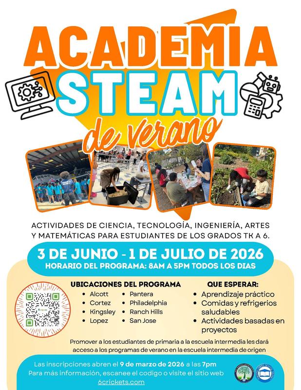 Summer STEAM Academy - page 2 Spanish text
