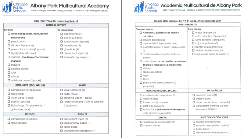 SY26-27 Supply List/ Lista de Materiales Featured Photo