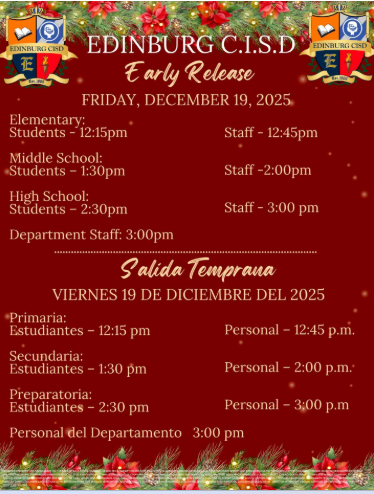 JEHS Early Dismissal