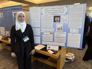 Student showcasing their project